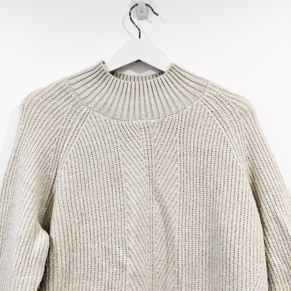 Denver Hayes Women's Neutral Beige Knit Casual Mockneck Sweater Sz L - Picture 2 of 7